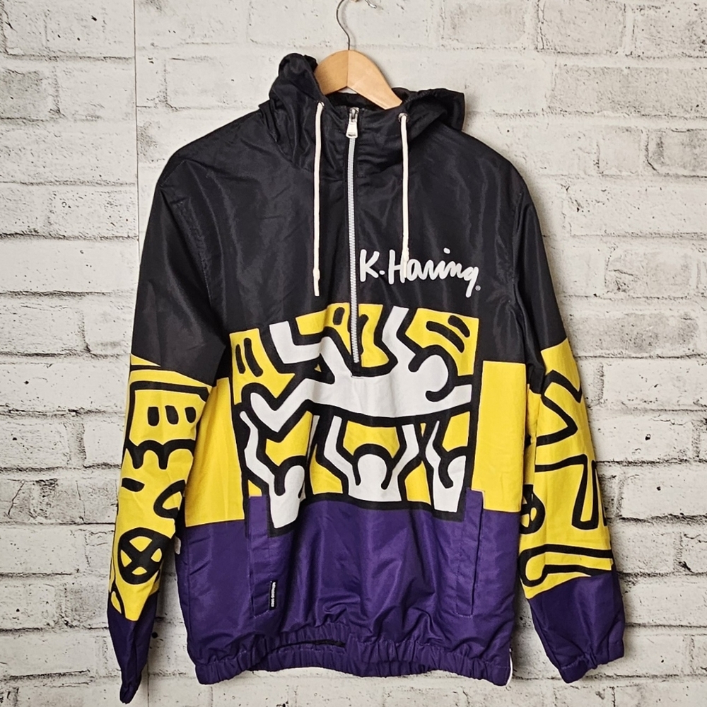 Keith Haring X Members Only Windbreaker Jacket Colorblock Size Medium